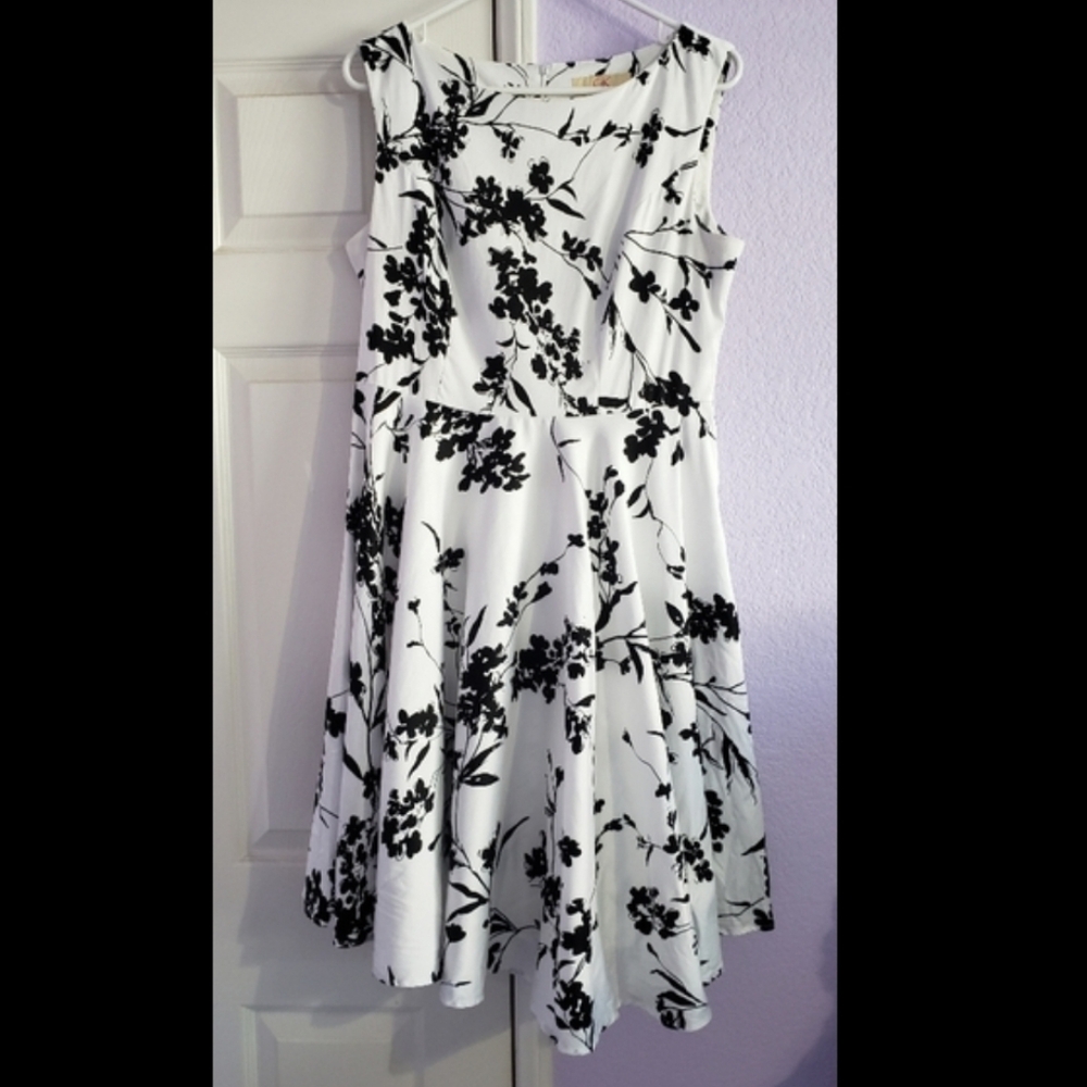 Beautiful Grace Karen Black and White Dress, Size XL
